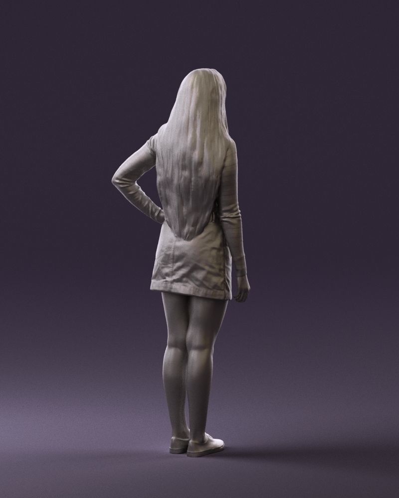 Woman in striped blouse 0405 3D Print Ready 3D print model_16