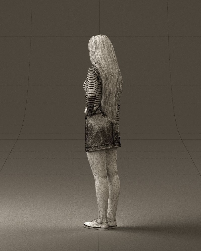 Woman in striped blouse 0405 3D Print Ready 3D print model_23