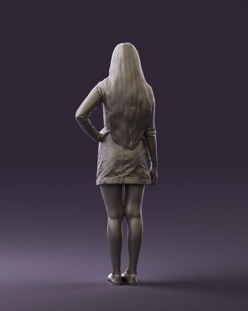 Woman in striped blouse 0405 3D Print Ready 3D print model_19