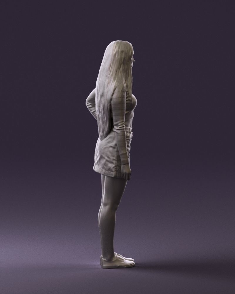 Woman in striped blouse 0405 3D Print Ready 3D print model_13