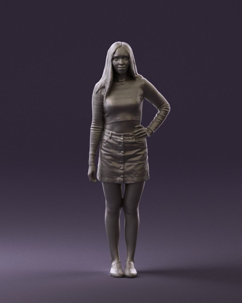 Woman in striped blouse 0405 3D Print Ready 3D print model_34