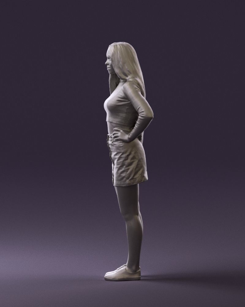 Woman in striped blouse 0405 3D Print Ready 3D print model_25