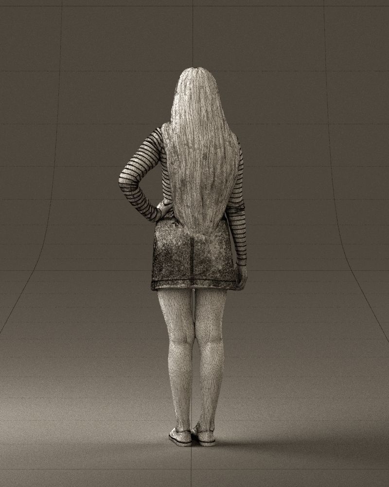 Woman in striped blouse 0405 3D Print Ready 3D print model_20