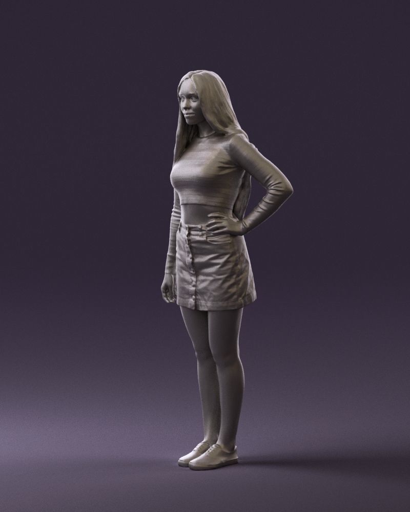 Woman in striped blouse 0405 3D Print Ready 3D print model_28