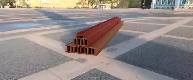 Steel i-beams Free 3D model