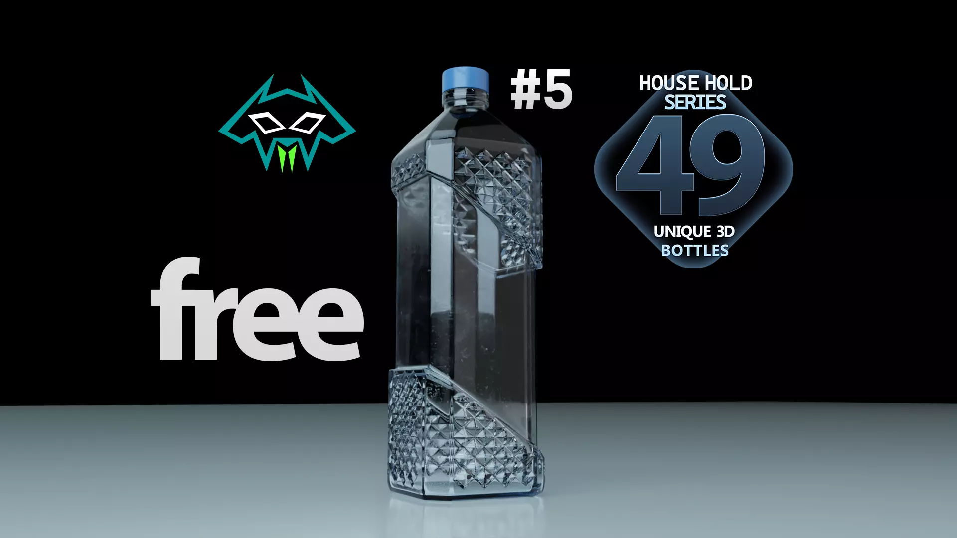 House Hold Series - 49 Unique 3D Bottles - Bottle 5 Free low-poly 3D model