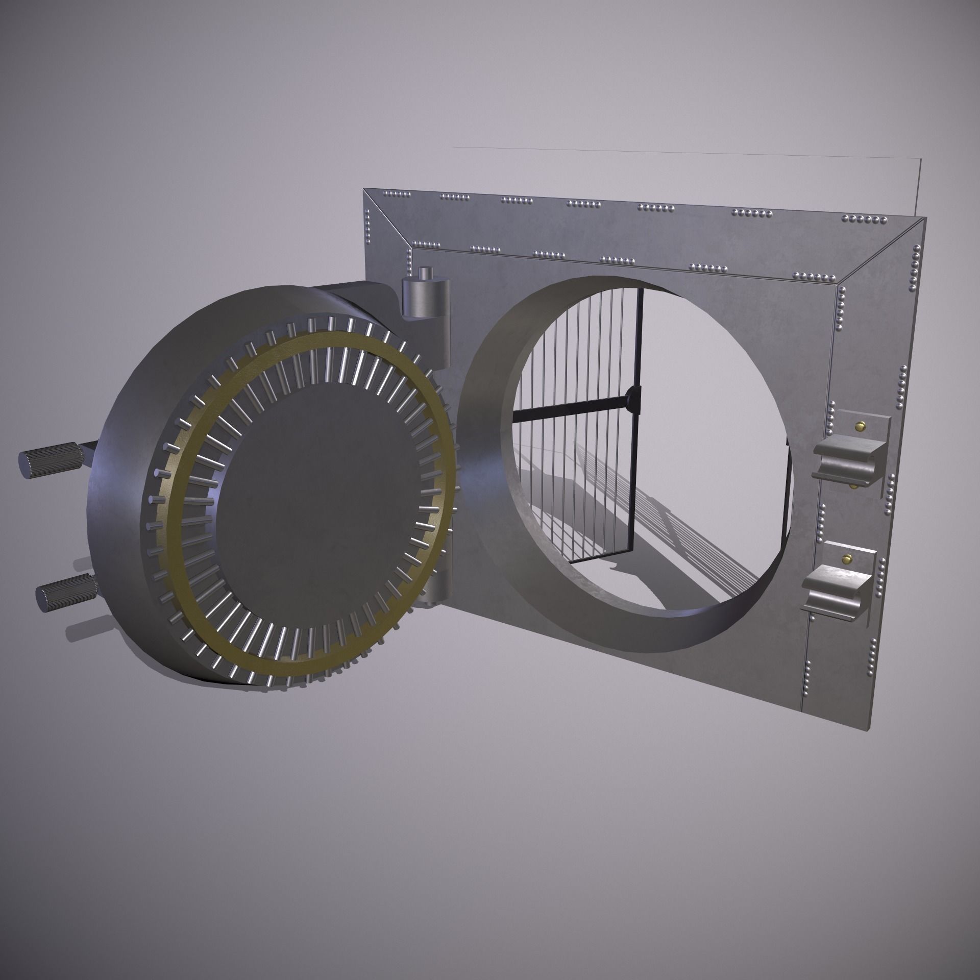 Metal Bank Safe - Vault - PBR Game Ready - Low-poly 3D model Low-poly 3D model_2