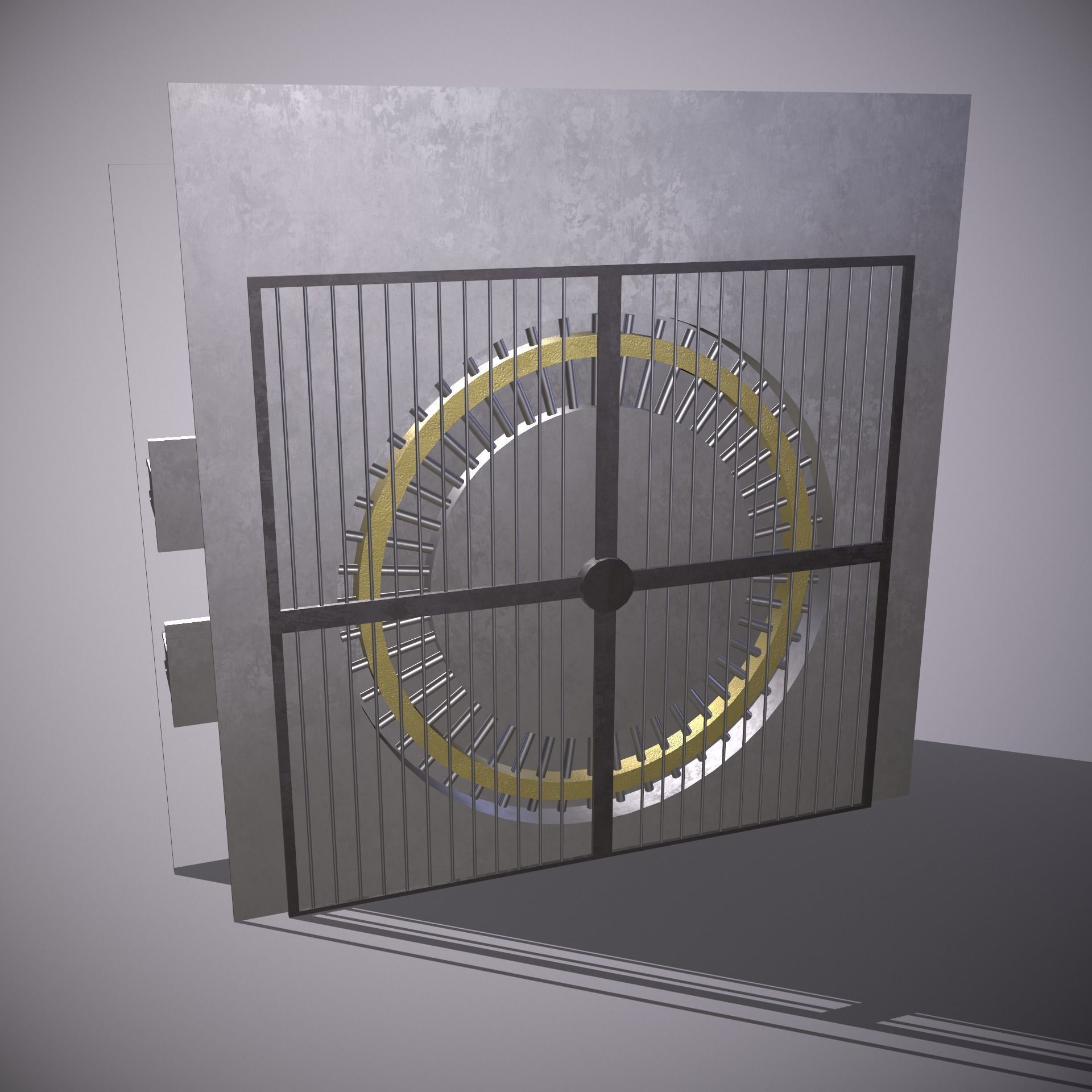 Metal Bank Safe - Vault - PBR Game Ready - Low-poly 3D model Low-poly 3D model_1