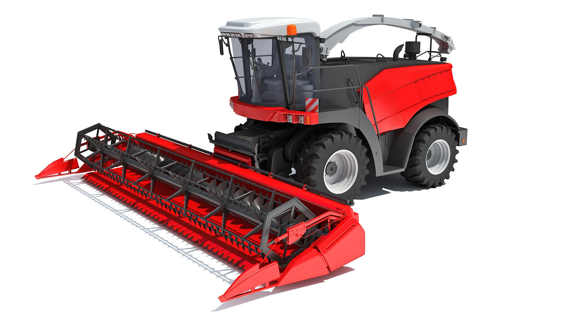 Red Combine Harvester 3D model_9