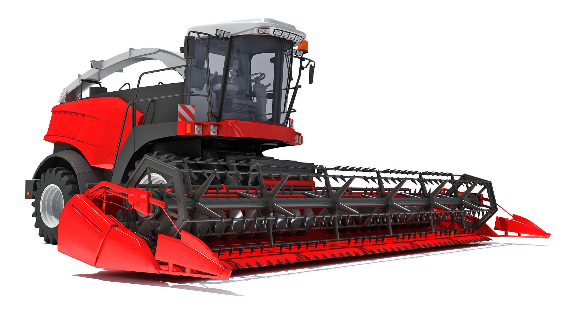 Red Combine Harvester 3D model_8