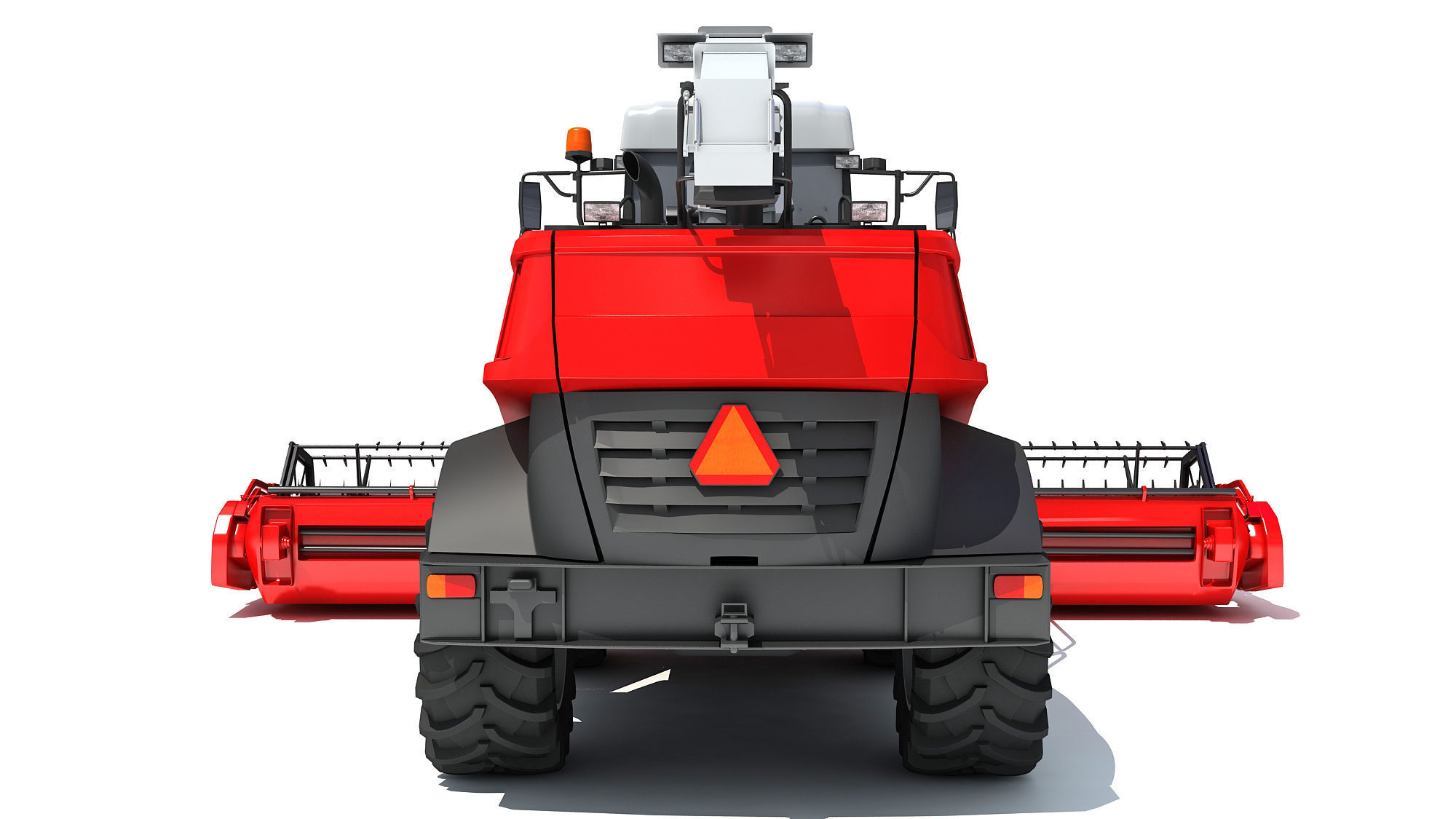 Red Combine Harvester 3D model_4