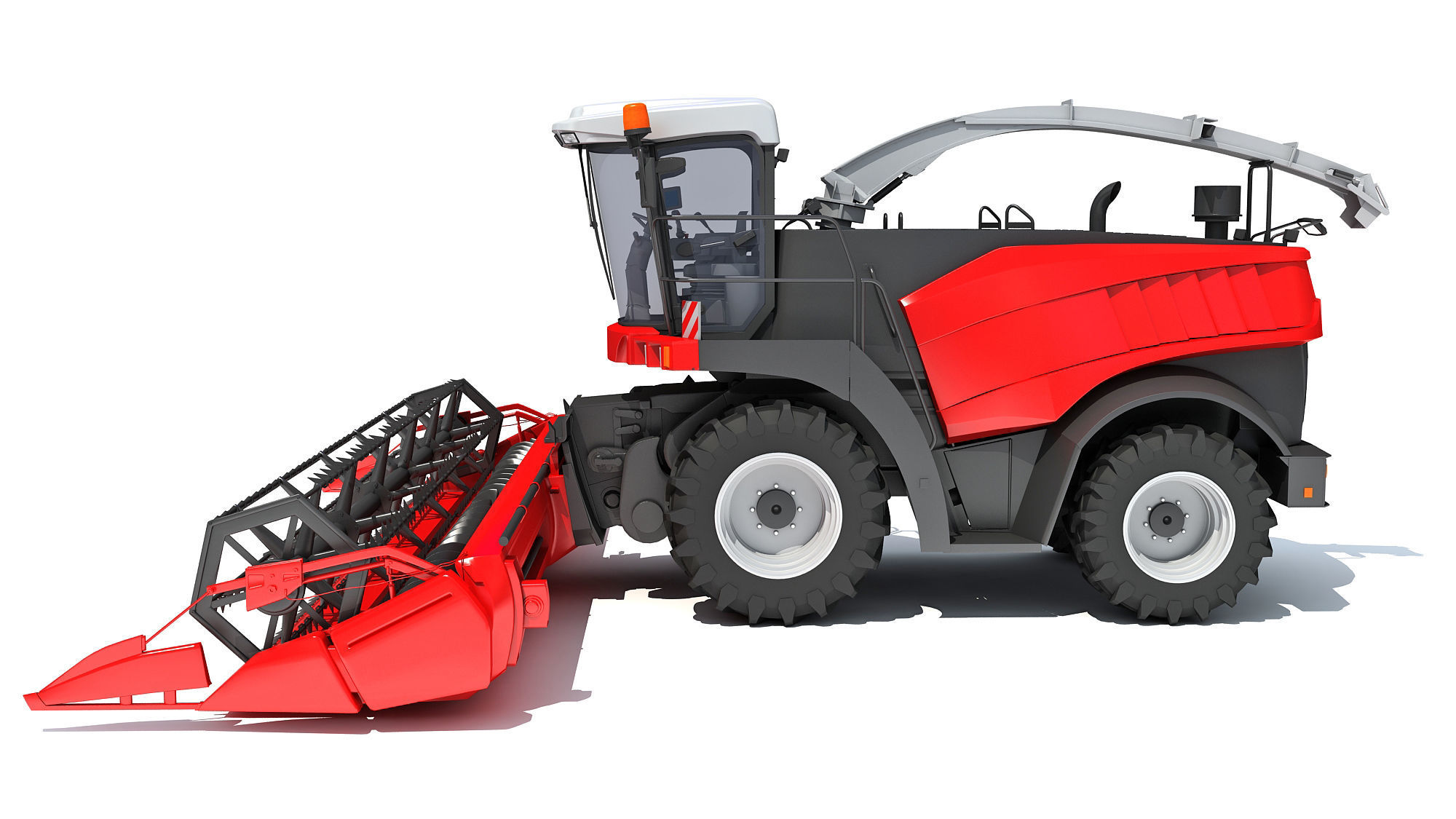 Red Combine Harvester 3D model_1