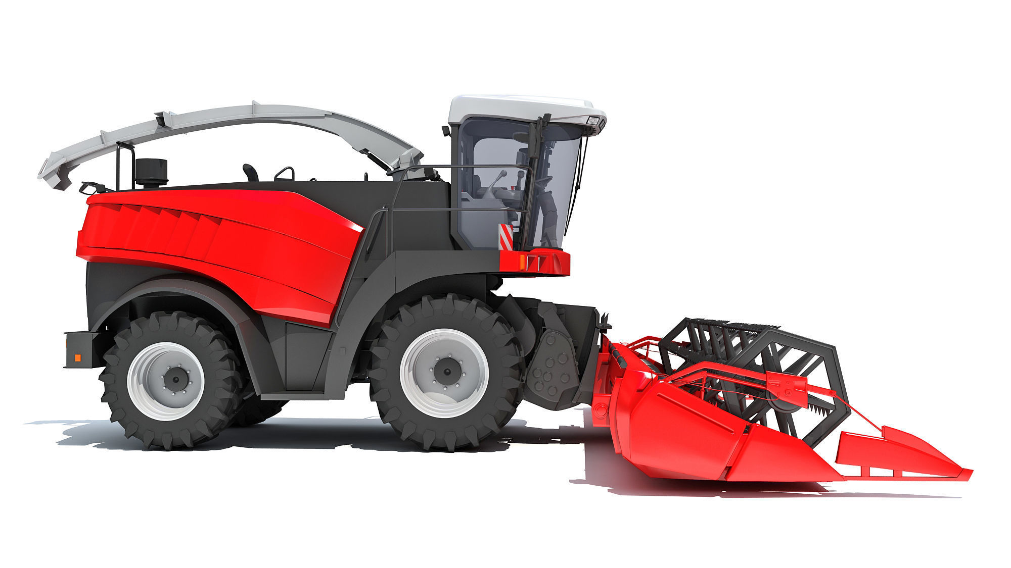 Red Combine Harvester 3D model_7