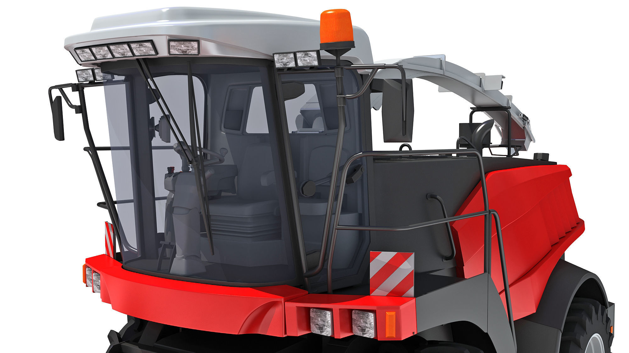 Red Combine Harvester 3D model_13