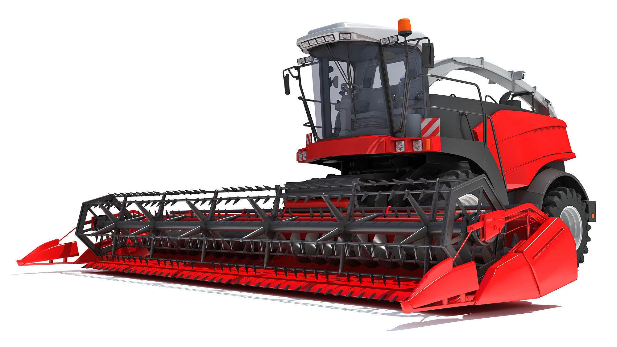 Red Combine Harvester 3D model_12