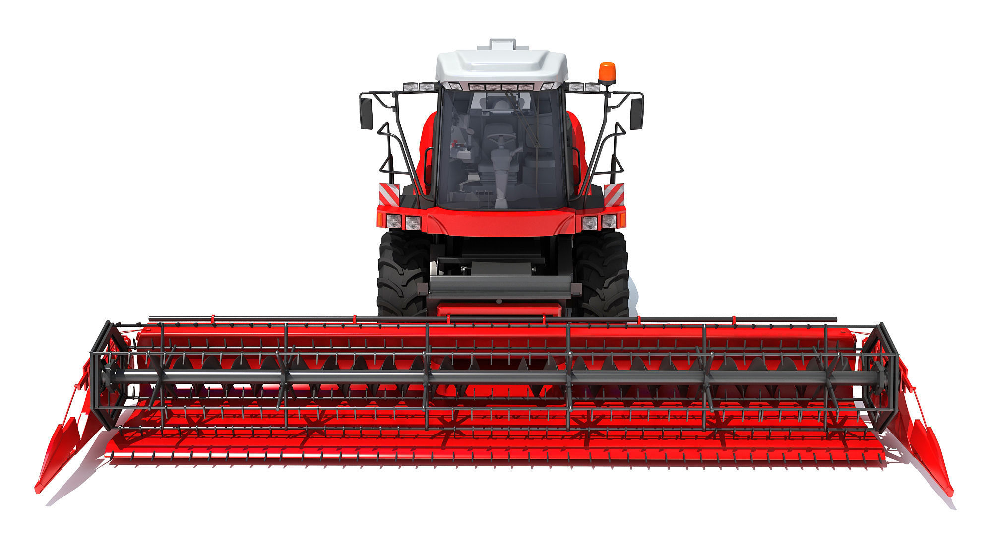 Red Combine Harvester 3D model_11