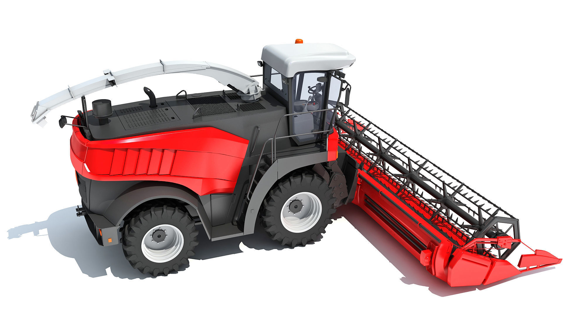 Red Combine Harvester 3D model_6