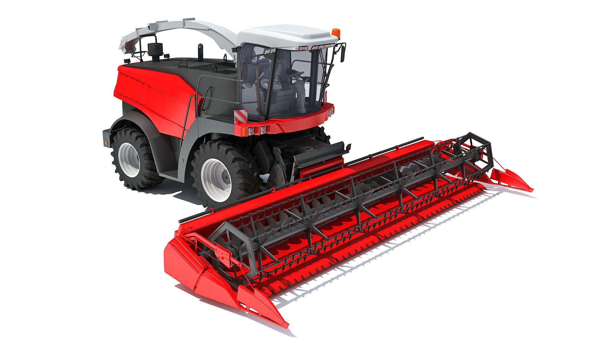 Red Combine Harvester 3D model_10