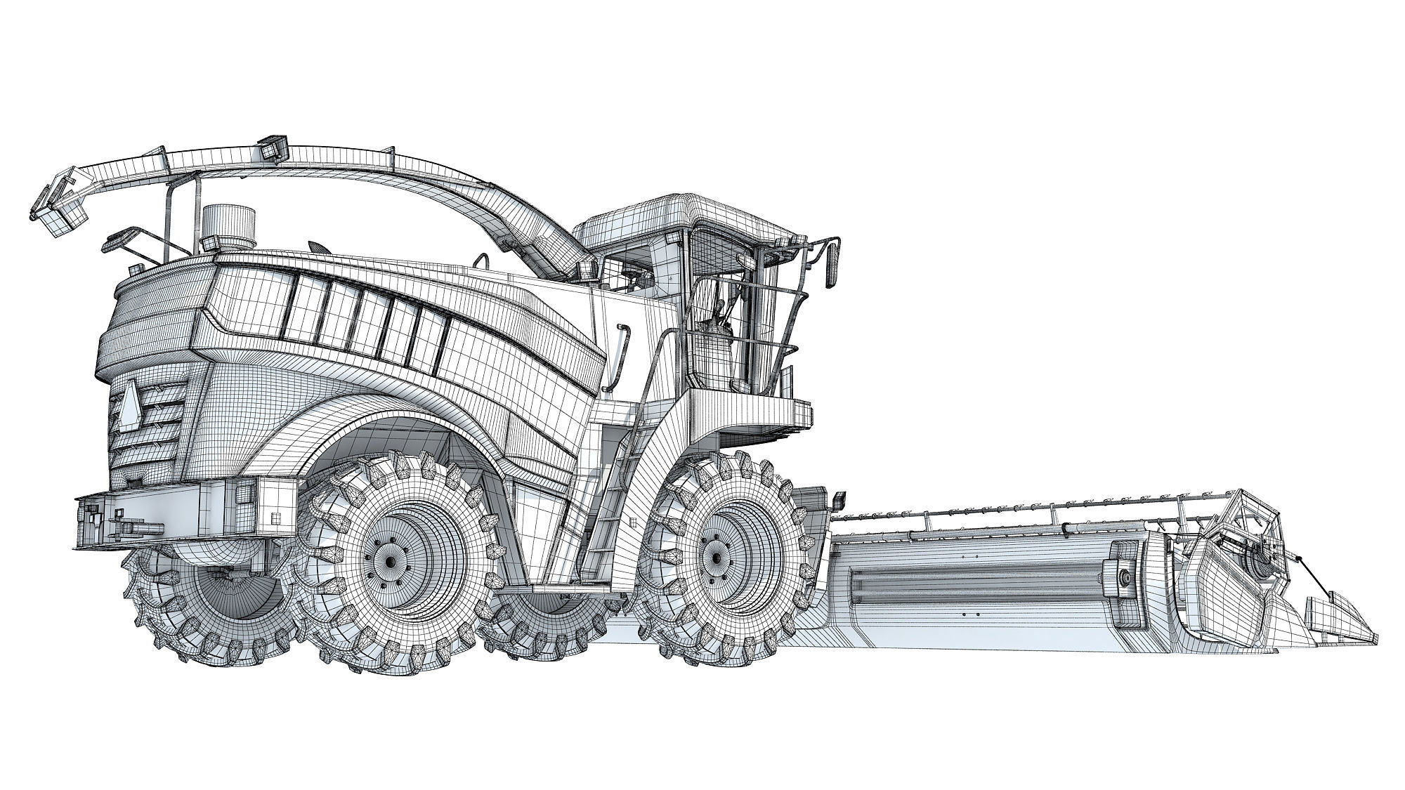 Red Combine Harvester 3D model_17