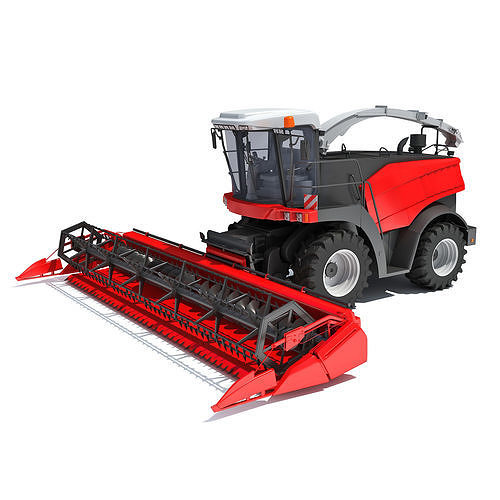 Red Combine Harvester 3D model