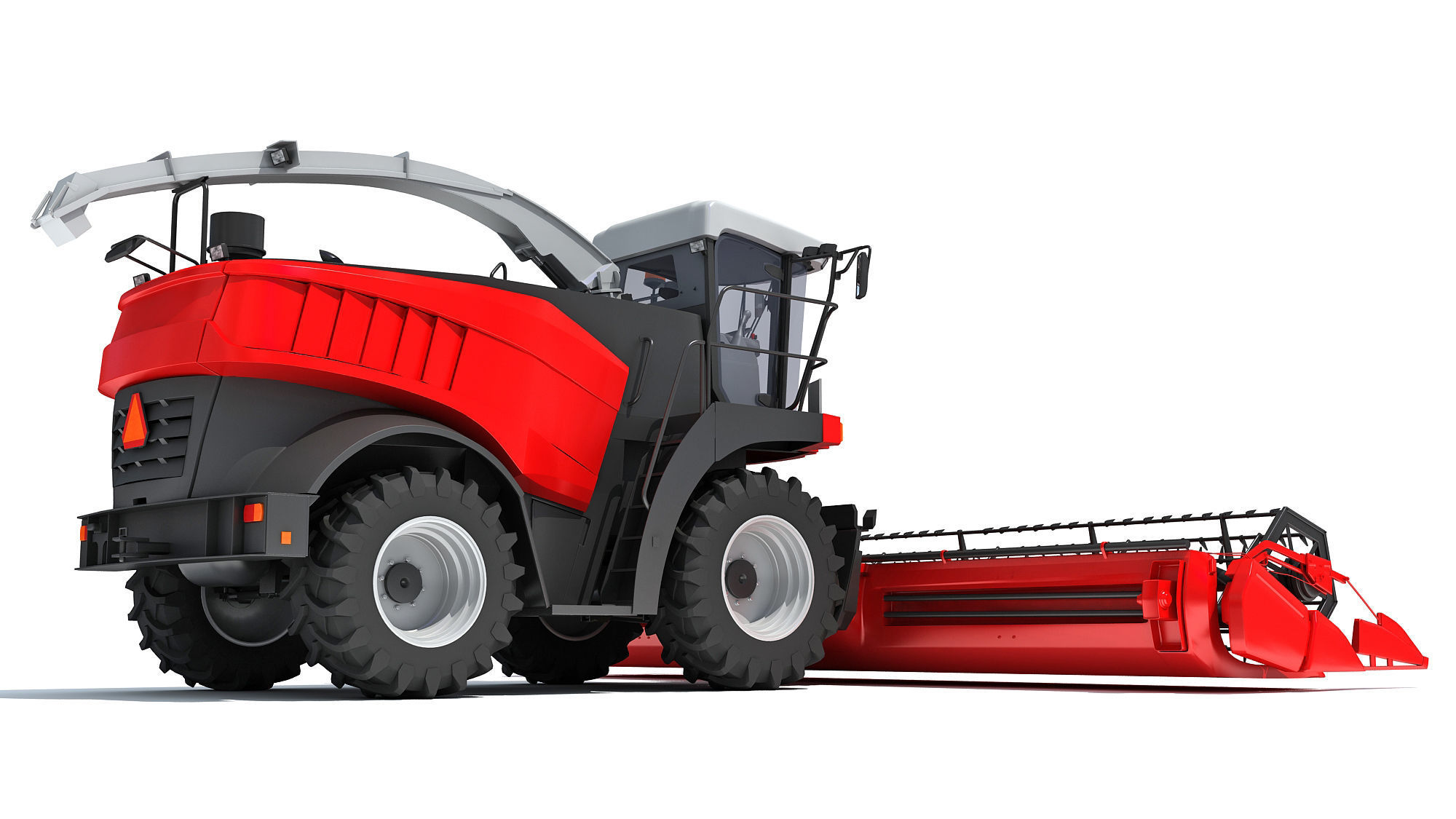 Red Combine Harvester 3D model_5