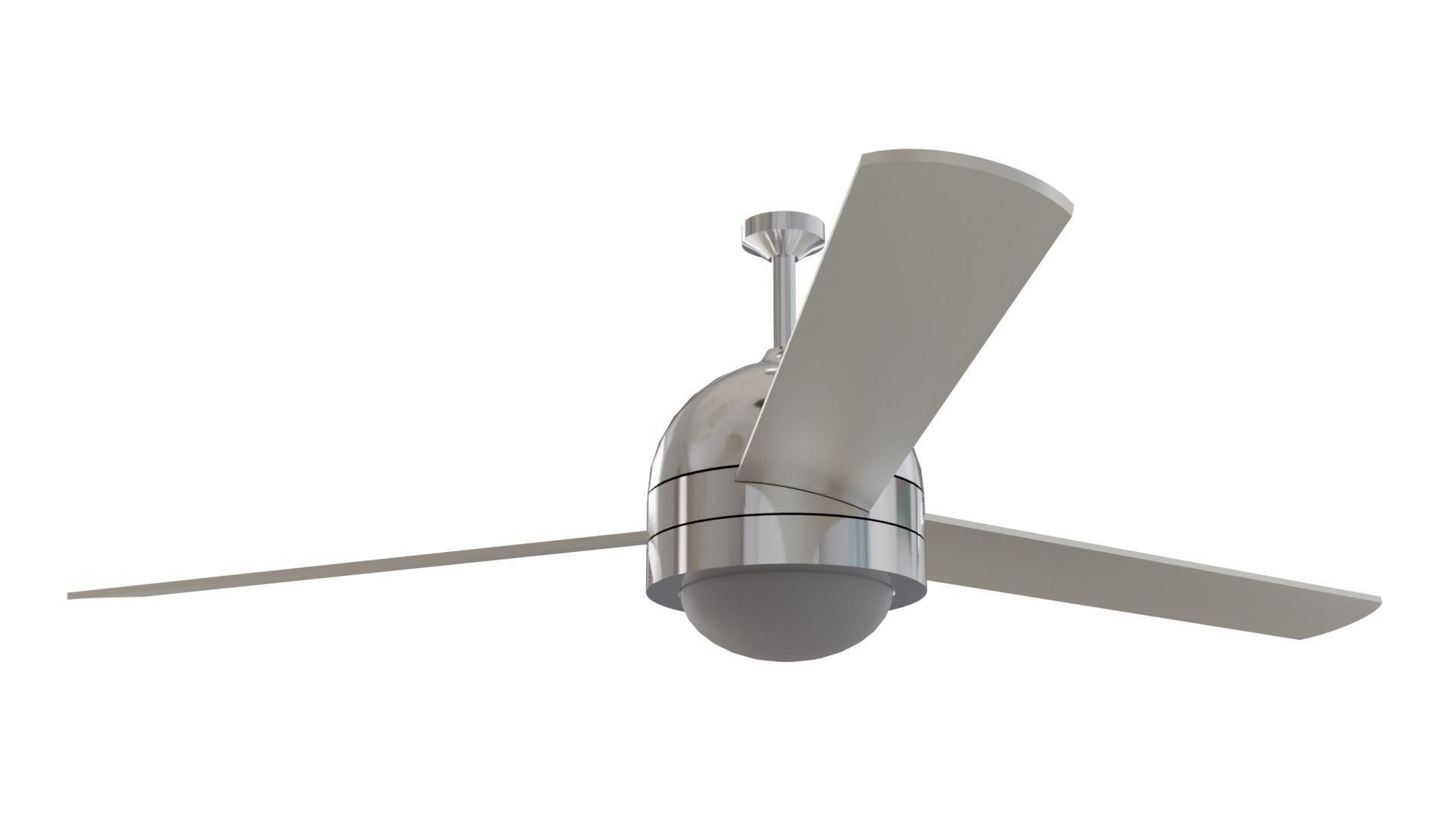 Real Size Modern Ceiling fan Low-poly 3D model_1