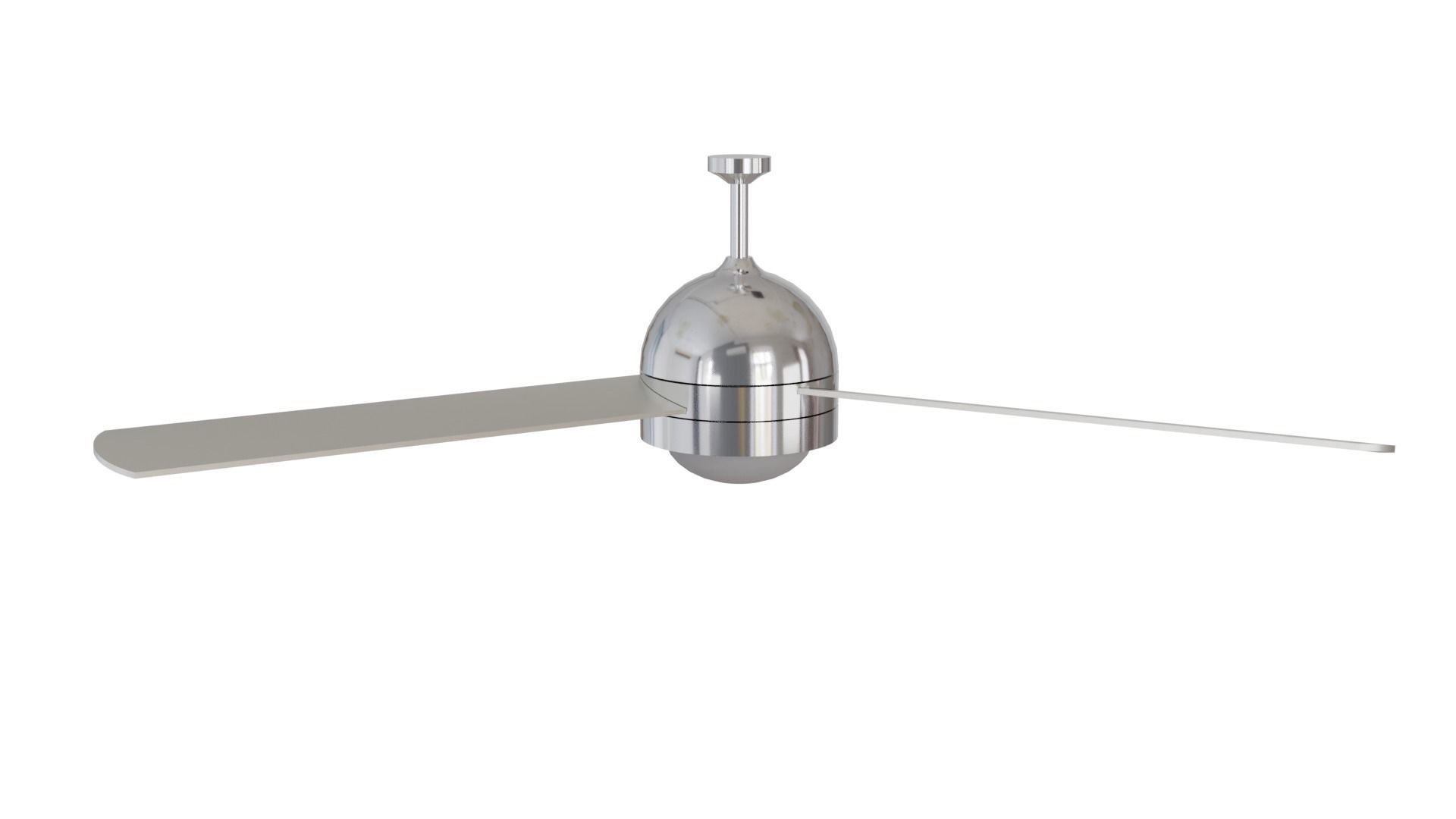 Real Size Modern Ceiling fan Low-poly 3D model_4