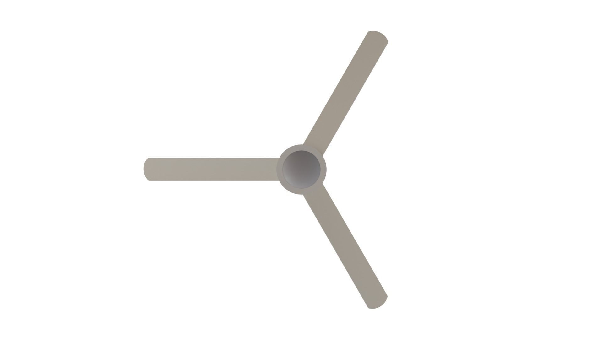Real Size Modern Ceiling fan Low-poly 3D model_2