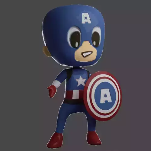 Captain America Redesigned Low-poly 3D model