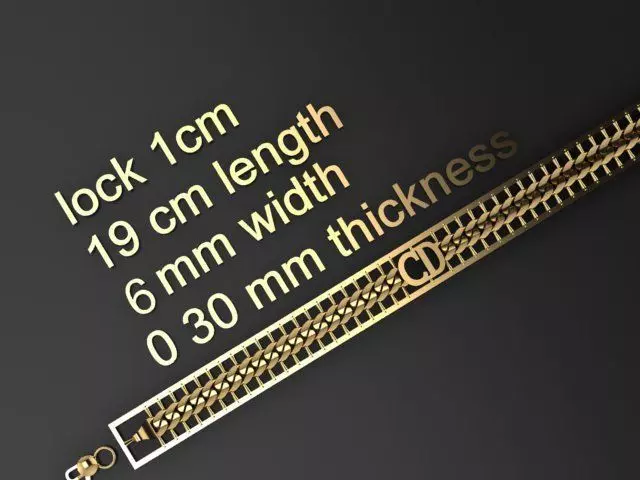 One piece fusion chain is cast directly 3D print model 6MM CD 3D print model_0