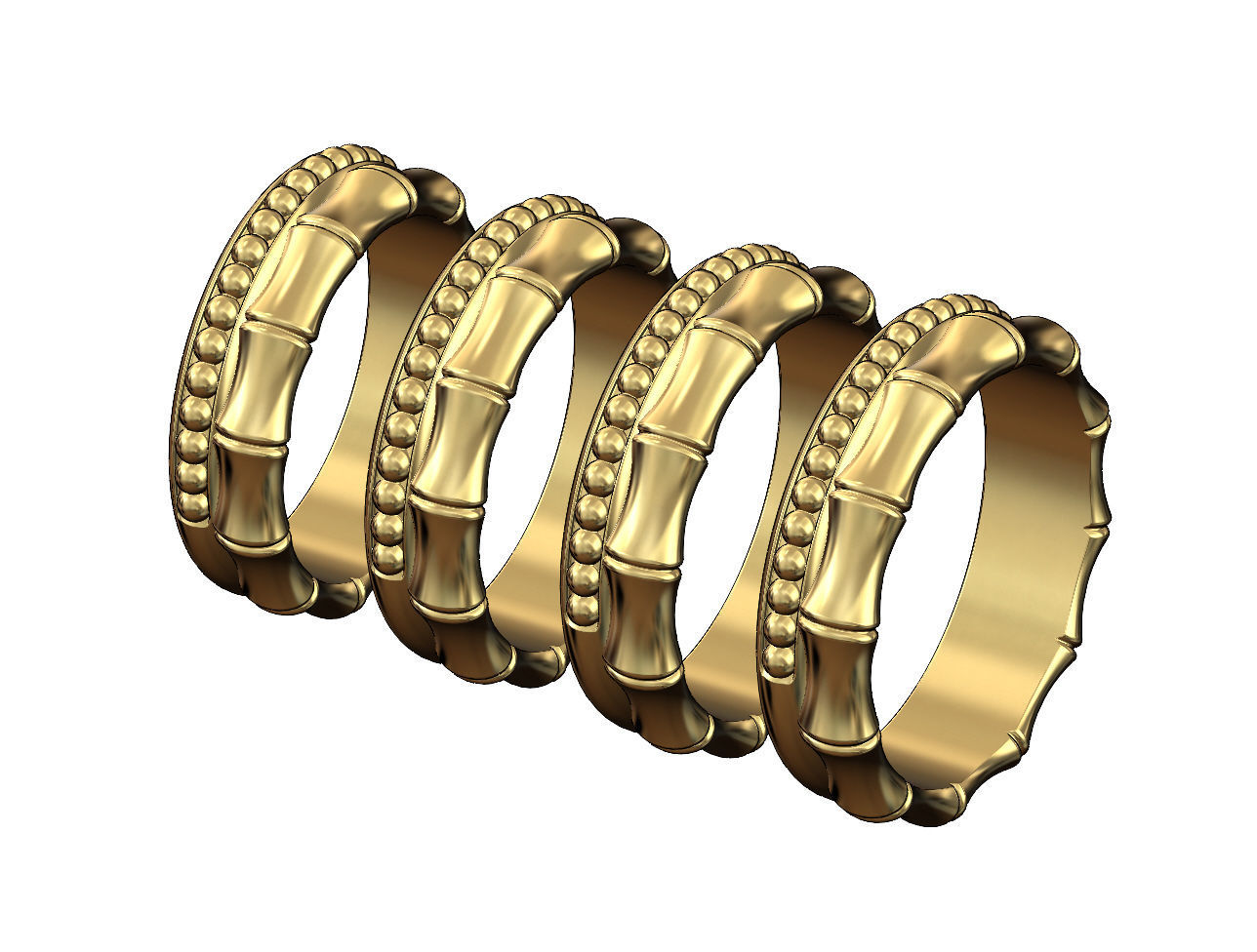 Beaded bamboo stacker band US sizes 6to9 3D print model_2