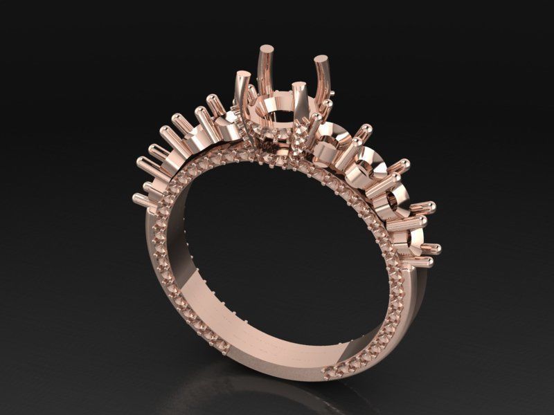 ring round gem 3D print model_2