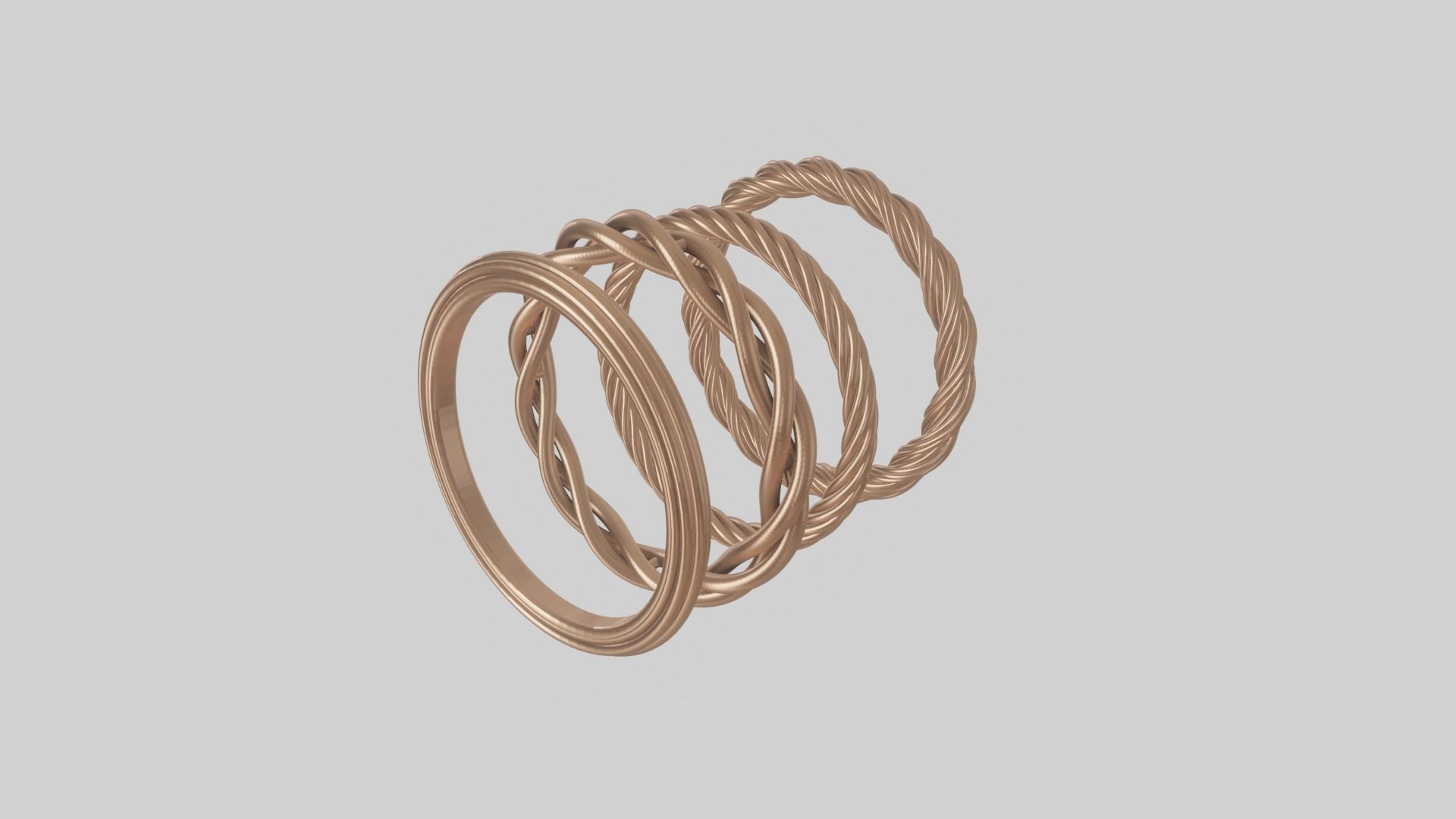 Rope Rings 3D print model_3