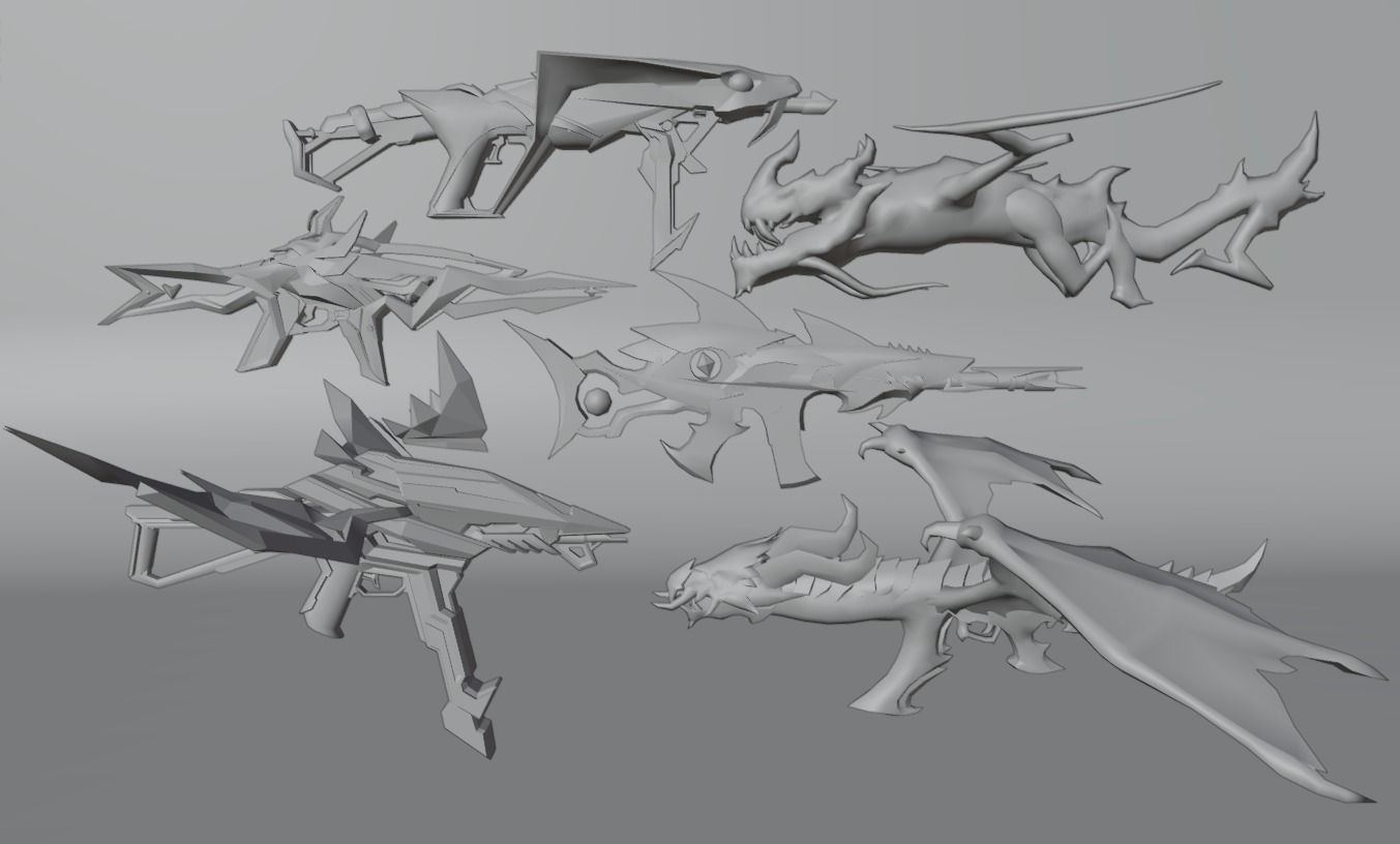 Choose A Weapon To Evolve UMP MP40 SCAR XM8 M1014 AK 3D model_4