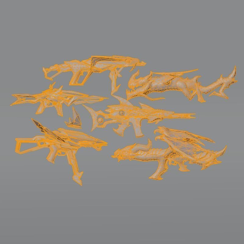 Choose A Weapon To Evolve UMP MP40 SCAR XM8 M1014 AK 3D model_3