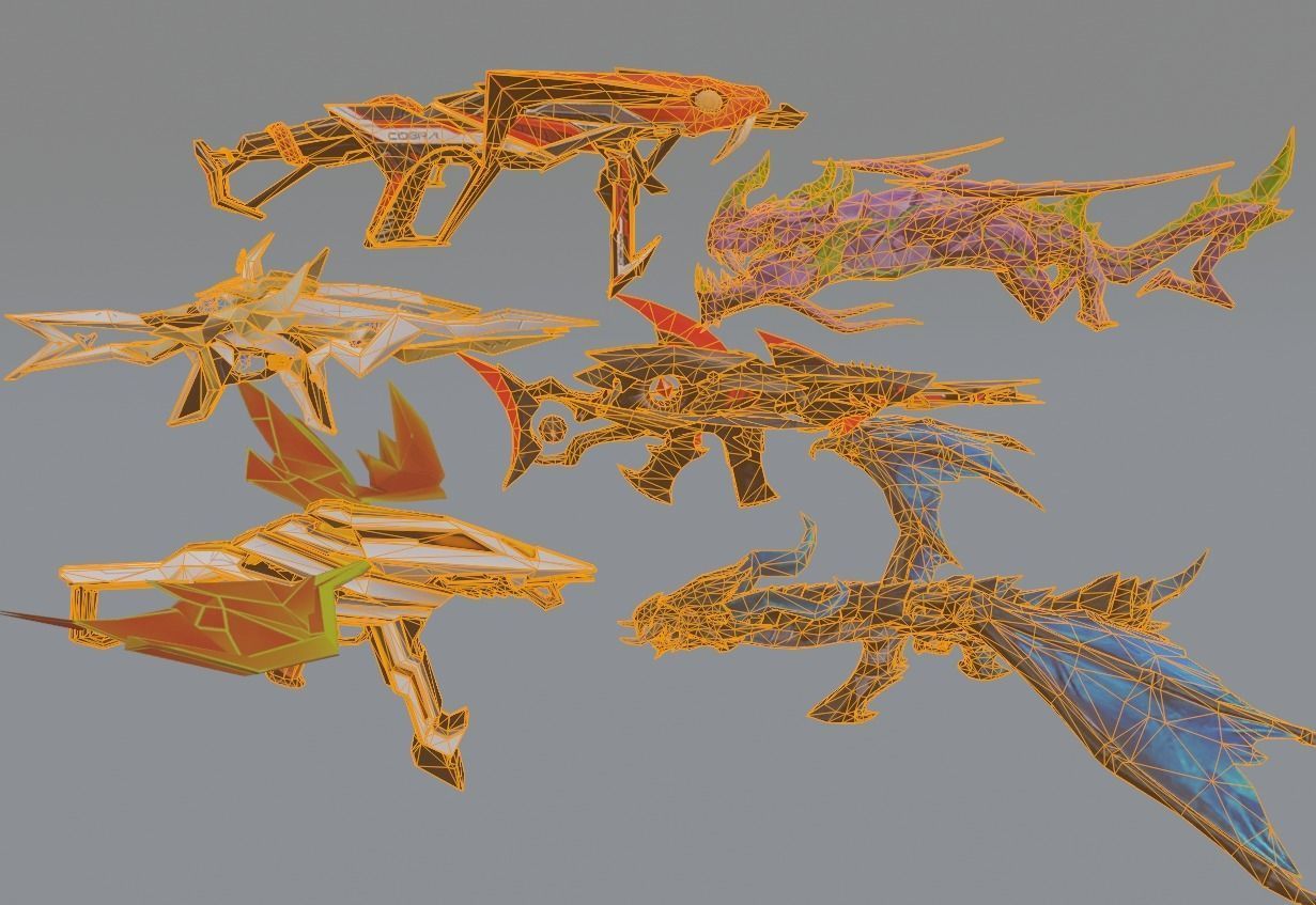 Choose A Weapon To Evolve UMP MP40 SCAR XM8 M1014 AK 3D model_6