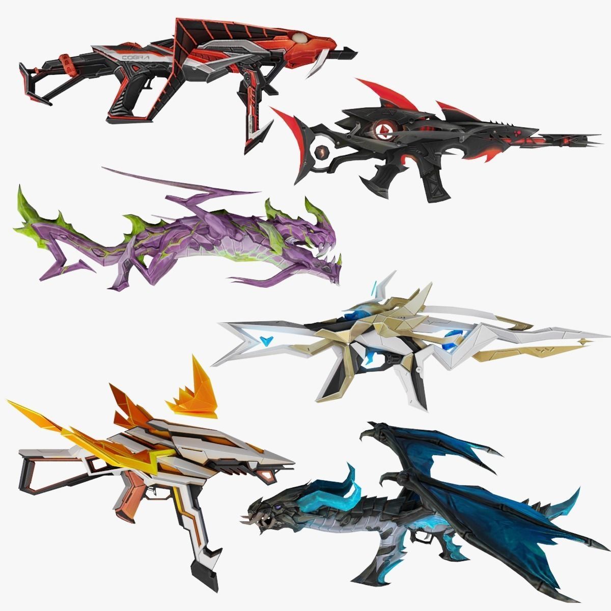 Choose A Weapon To Evolve UMP MP40 SCAR XM8 M1014 AK 3D model_1