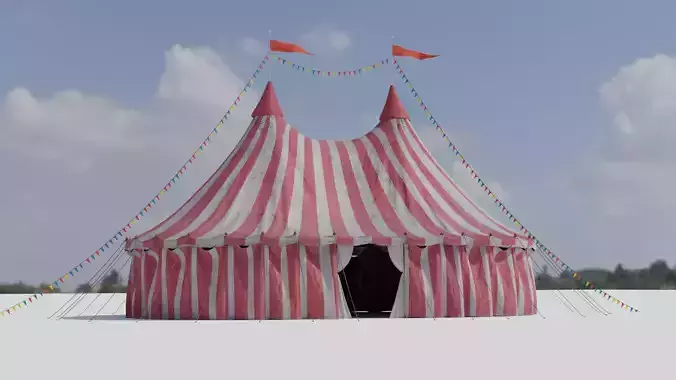 Circus Tent Low-poly 3D model