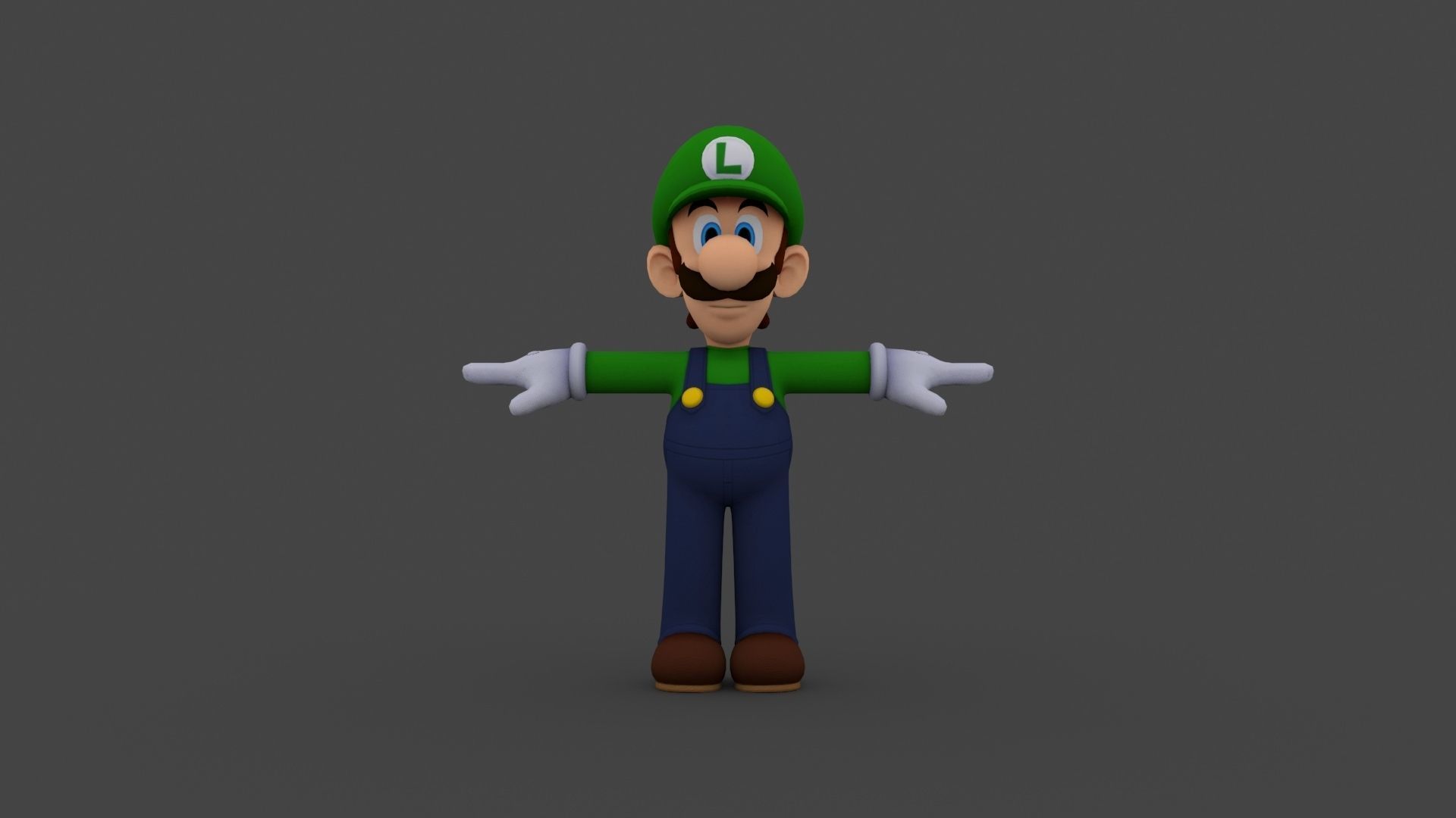 BROS-008 Luigi Low-poly 3D model_3