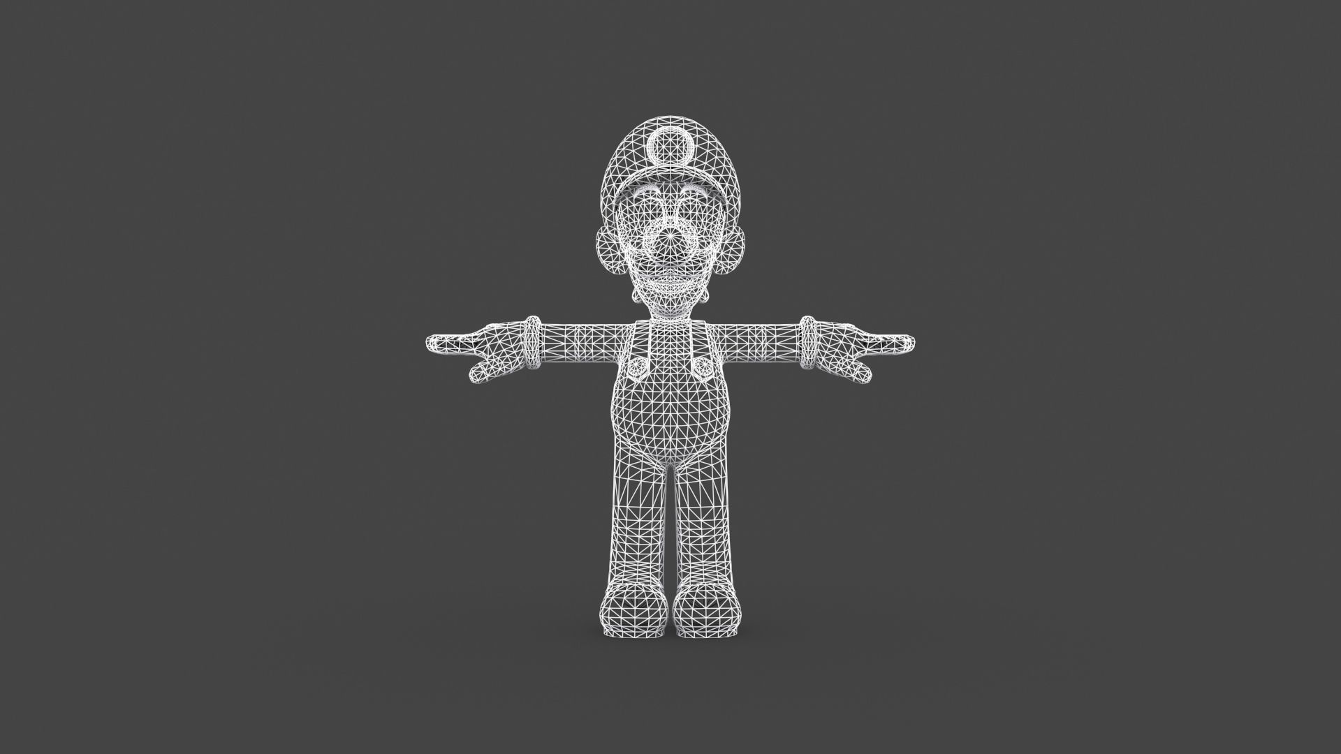 BROS-008 Luigi Low-poly 3D model_6