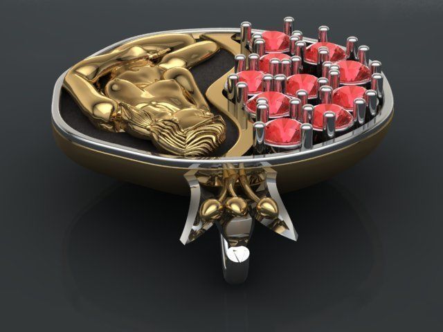 Pomegranate pendant 3D print model_40