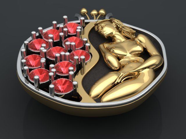 Pomegranate pendant 3D print model_34