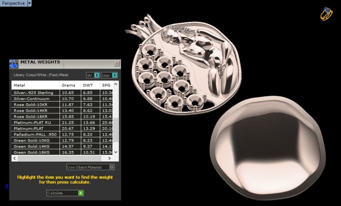 Pomegranate pendant 3D print model_14