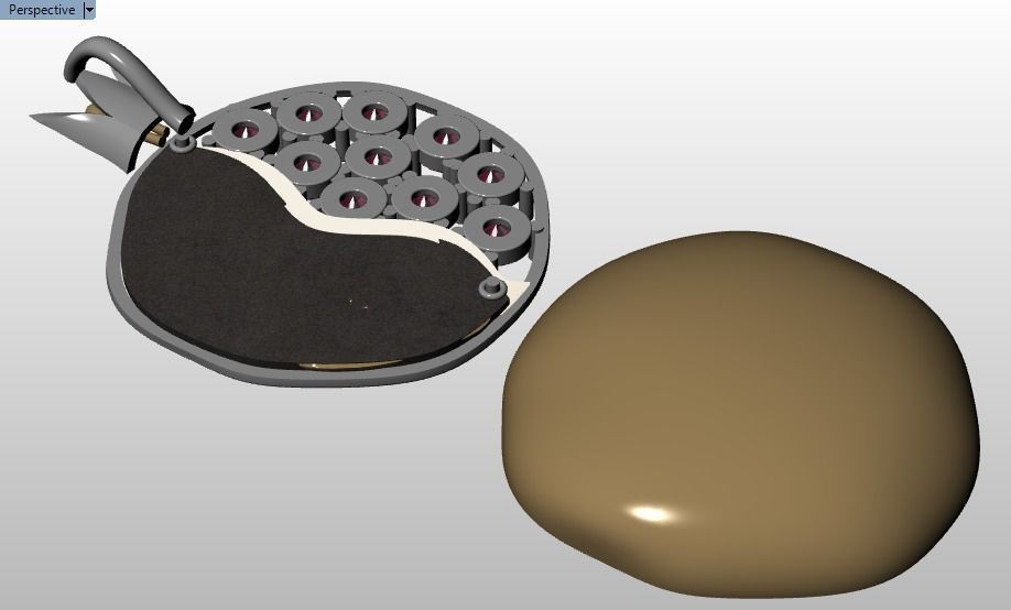 Pomegranate pendant 3D print model_30