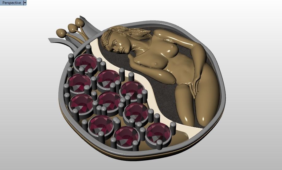 Pomegranate pendant 3D print model_24
