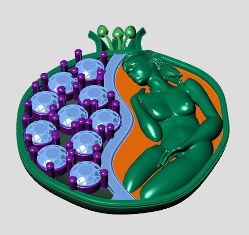 Pomegranate pendant 3D print model_29