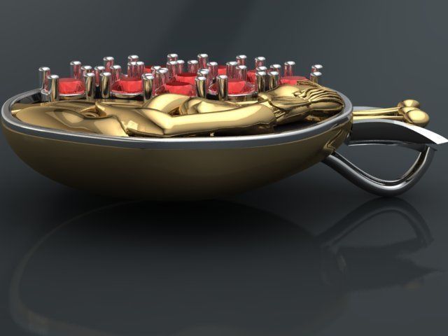 Pomegranate pendant 3D print model_38