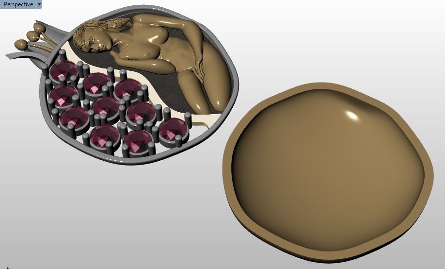 Pomegranate pendant 3D print model_26