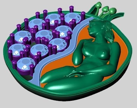 Pomegranate pendant 3D print model_33