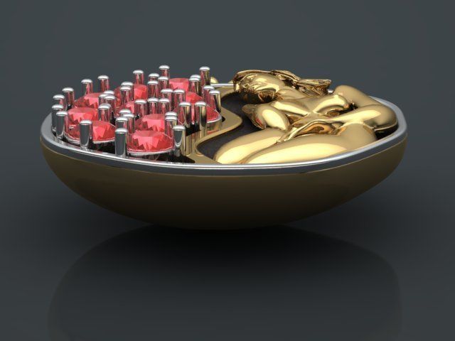 Pomegranate pendant 3D print model_36